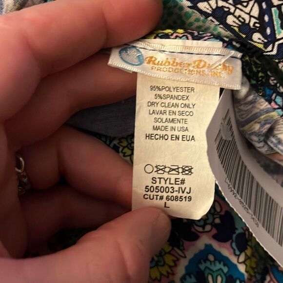 Geometric Print Dress V Neck Long Sleeve Tunic Mini Dress Colorful - Picture 4 of 4